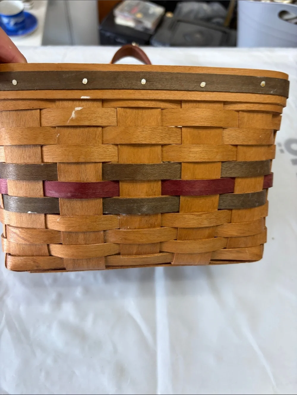 The Bradford Exchange Tan Basket with Brown and Red Accents